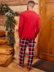 Threadbare Red Curve 100% Cotton Long Sleeve Christmas Check Pyjama Set - Image 2 of 8