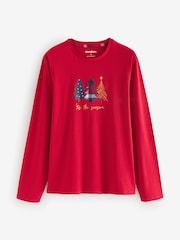 Threadbare Red Curve 100% Cotton Long Sleeve Christmas Check Pyjama Set - Image 7 of 8