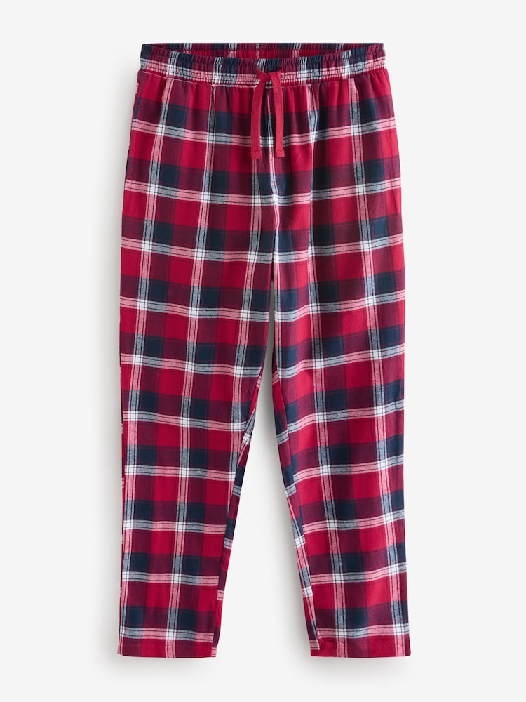 Threadbare Red Curve 100% Cotton Long Sleeve Christmas Check Pyjama Set - Image 8 of 8