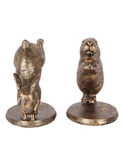 Laura Ashley Set of 2 Gold Hopping Rabbits - Image 5 of 6