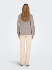 JDY Grey Blanket Stitch Knitted Long Sleeves Jumper - Image 4 of 7