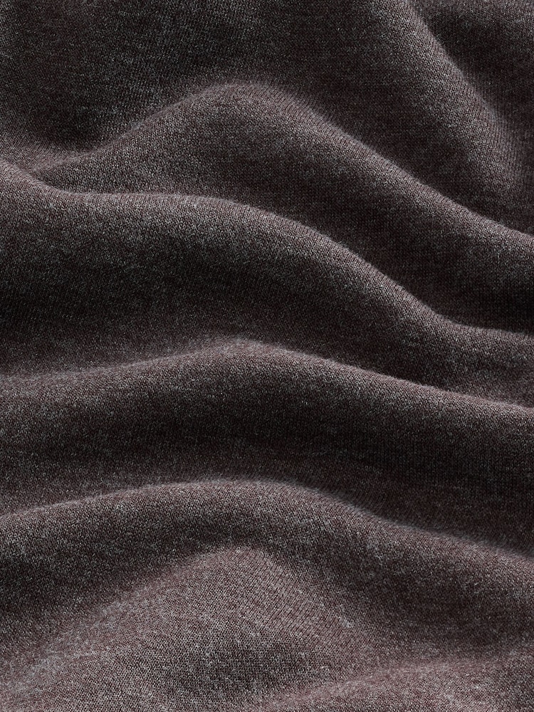 Brown Marl Jersey Cotton Rich Quarter Zip Sweatshirt - Image 6 of 6