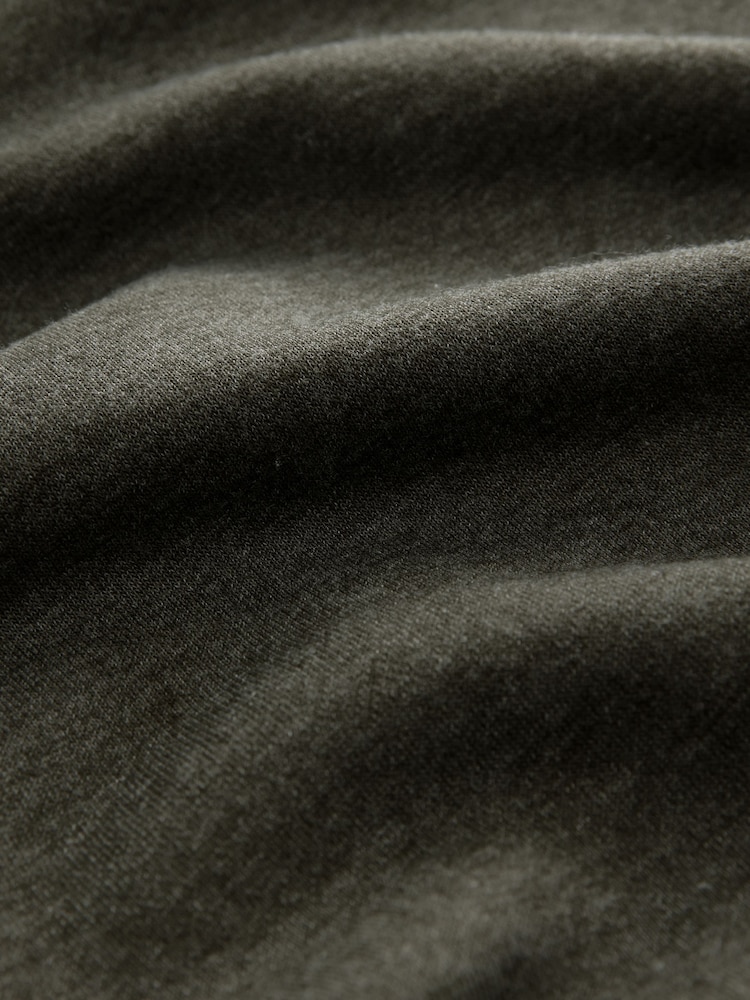 Khaki Green Marl Jersey Cotton Rich Quarter Zip Sweatshirt - Image 7 of 7
