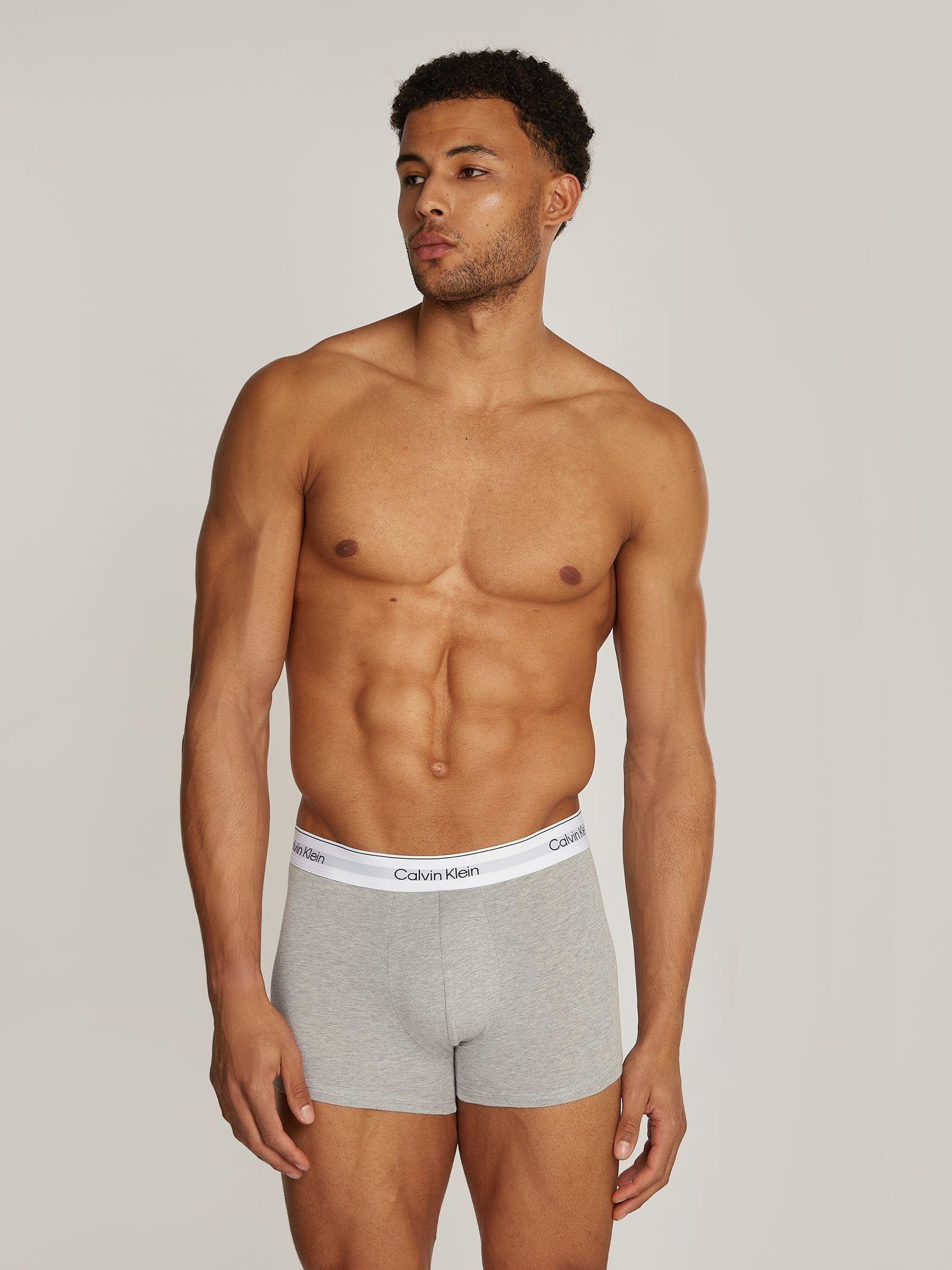 Calvin Klein Black/White/Grey Classic Stretch Trunks 3 Pack Boxers