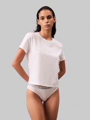 Weiß - Calvin Klein Tonal Logo 100% Cotton T-Shirt - Bild 1 von 5