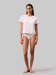 Weiß - Calvin Klein Tonal Logo 100% Cotton T-Shirt - Bild 4 von 5
