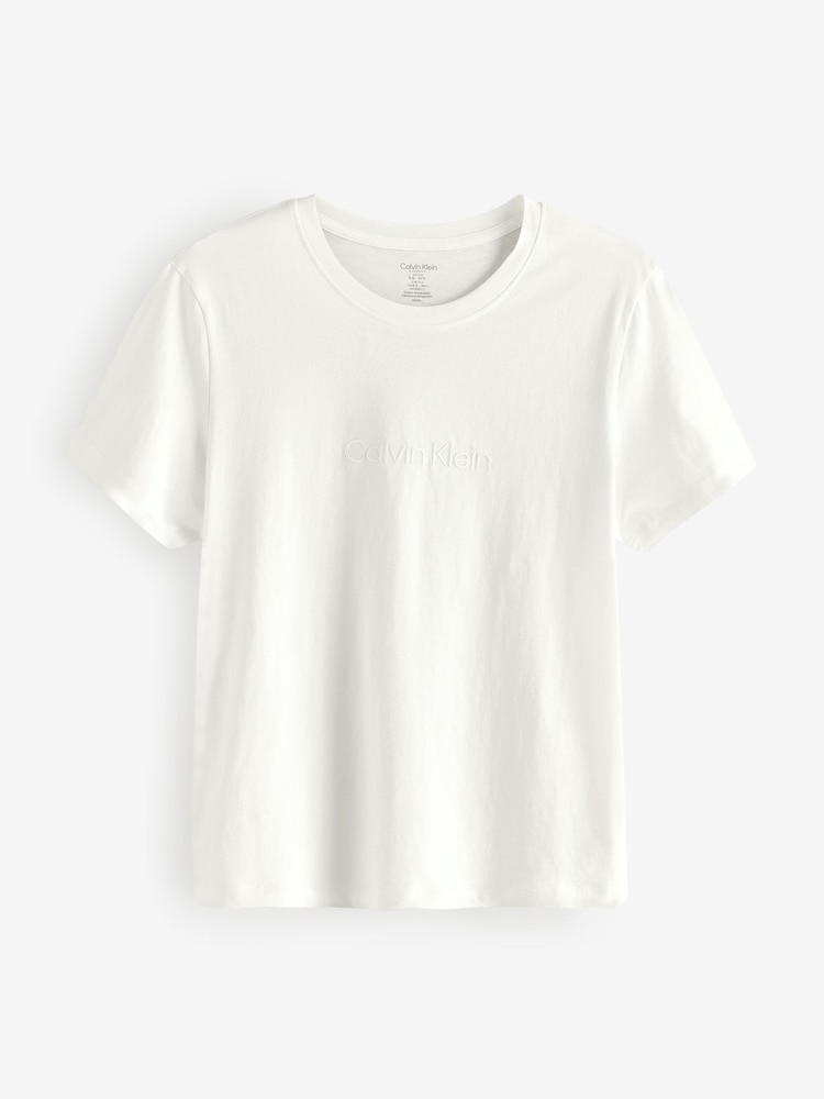 Weiß - Calvin Klein Tonal Logo 100% Cotton T-Shirt - Bild 5 von 5