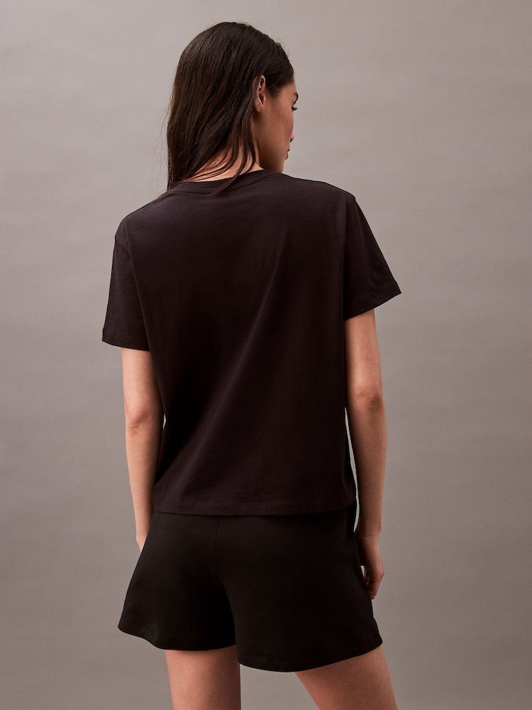 Schwarz - Calvin Klein Tonal Logo 100% Cotton T-Shirt - Bild 2 von 5