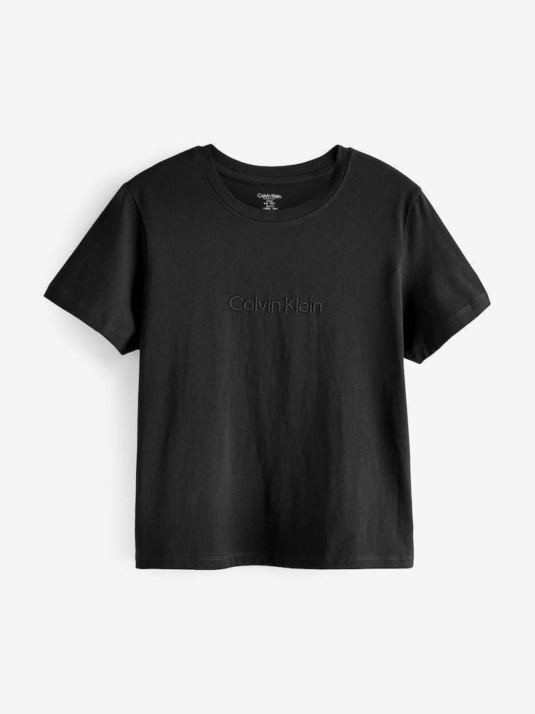 Schwarz - Calvin Klein Tonal Logo 100% Cotton T-Shirt - Bild 5 von 5 Schwarz - Calvin Klein Tonal Logo 100% Cotton T-Shirt - Bild 5 von 5