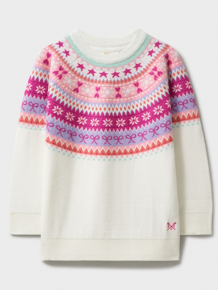Crew Clothing Company Natural Fairisle Pattern Jumper - Image 1 of 3