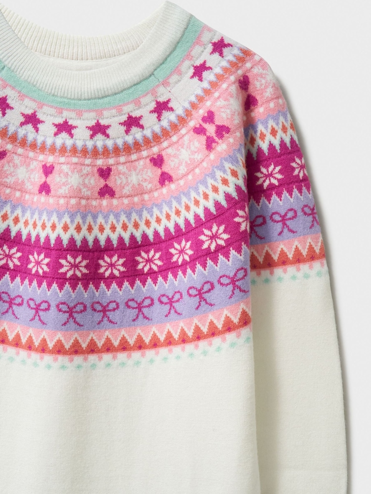Crew Clothing Company Natural Fairisle Pattern Jumper - Image 3 of 3