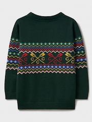 Crew Clothing Company Green Crossed Oars Fairisle Pattern Jumper - Image 2 of 3