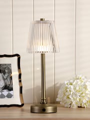 Laura Ashley Matt Antique Brass Callaghan Rechargeable Table Lamp - Image 1 of 6
