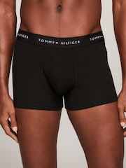 Tommy Hilfiger Black Essential Logo Waistband Trunks 3 Pack - Image 3 of 7