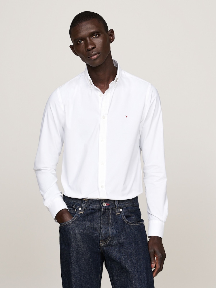 Tommy Hilfiger Coupe ajustée Button Down Col Poplin Chemises - Image 4 of 8