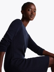 Tommy Hilfiger Blue Pure Wool Mini Jumper Dress - Image 8 of 11