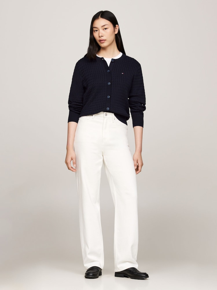 Tommy Hilfiger Blue Cable Knit Cardigan - Image 1 of 4