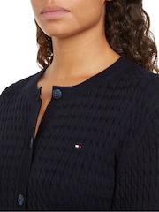 Tommy Hilfiger Blue Cable Knit Cardigan - Image 2 of 4