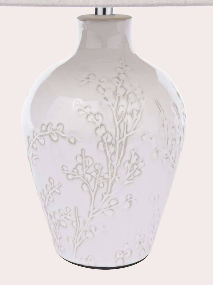 Laura Ashley White Pussywillow Twin Pack Table Lamp - Image 6 of 6