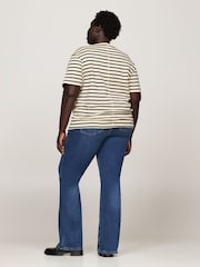 Tommy Hilfiger Nude Curve Boat Neck 100% Cotton T-Shirt - Image 2 of 5