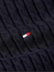 Tommy Hilfiger Blue Mini Cable Knit Relaxed 100%  Cotton Jumper - Image 7 of 7