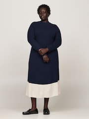 Tommy Hilfiger Curve Slim Midi Jumper Dress with Cashmere - Изображение 1 из 5