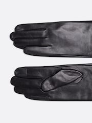 Tommy Hilfiger Black Essential Enamel Flag Leather Gloves - Image 2 of 3