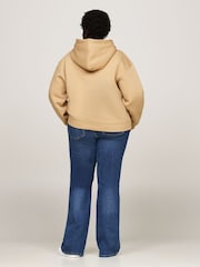 Tommy Hilfiger Brown Curve Logo Embroidery Hoodie - Image 2 of 5