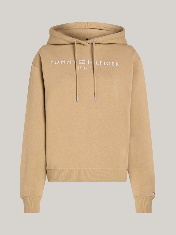 Tommy Hilfiger Brown Curve Logo Embroidery Hoodie - Image 5 of 5