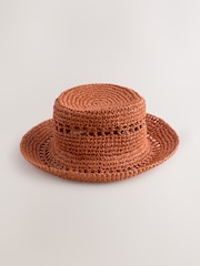 Rust Brown Crochet Bucket Hat - Image 4 of 6