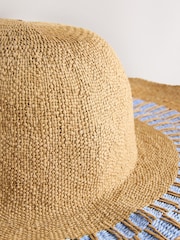 Natural/Blue Wide Brim Hat - Image 7 of 7