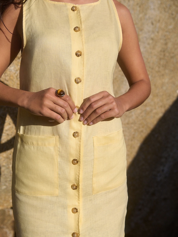 Galben - 100% Lenjerie de pat Shift Rochie - Image 5 of 8