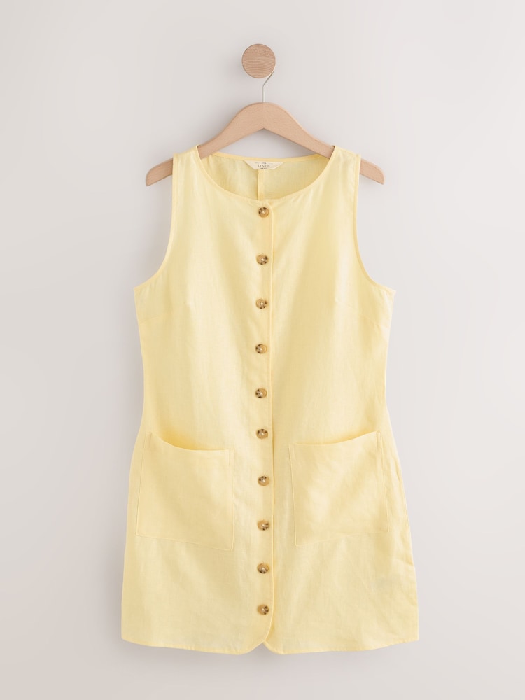 Galben - 100% Lenjerie de pat Shift Rochie - Image 6 of 8