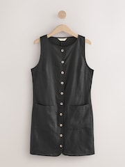 Black 100% Linen Shift Dress - Image 8 of 10