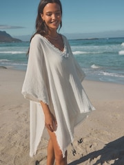 White Double Cloth 100% Cotton Cover-Up - Image 2 of 9