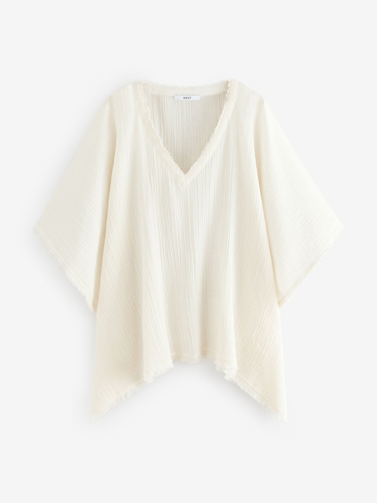 White Double Cloth 100% Cotton Cover-Up - Image 7 of 9