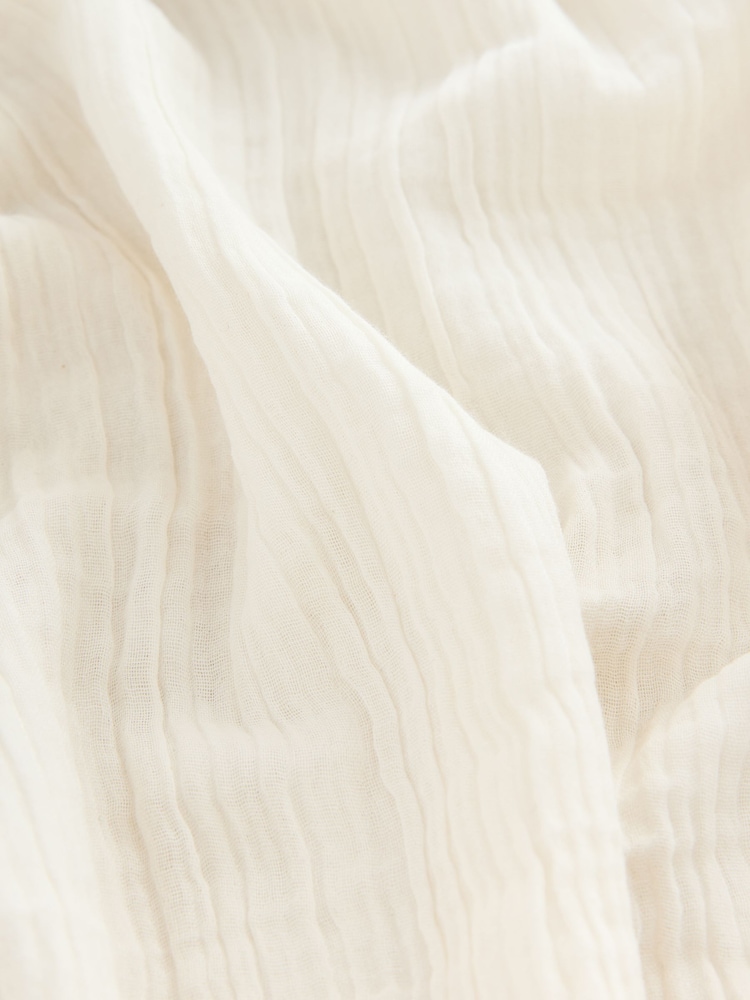 White Double Cloth 100% Cotton Cover-Up - Image 8 of 9