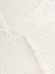 White Double Cloth 100% Cotton Cover-Up - Image 9 of 9