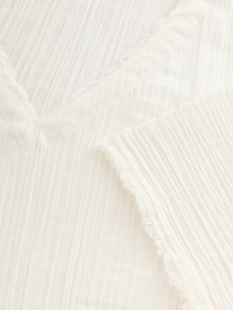 White Double Cloth 100% Cotton Cover-Up - Image 9 of 9