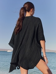 Black Double Cloth 100% Cotton Cover-Up - Image 2 of 8