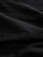Black Double Cloth 100% Cotton Cover-Up - Image 8 of 8