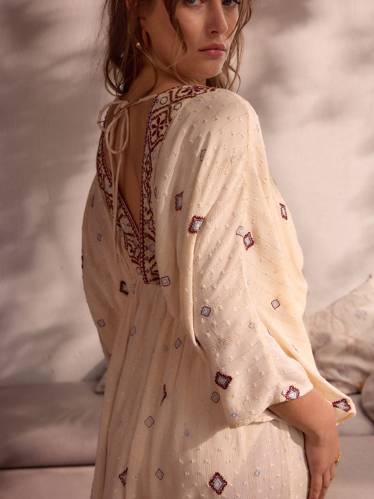 Beaded Tie Front Maxi Length Kimono - Image 5 of 8