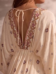 Beaded - Tie Front Maxi Length Kimono - Imagen 8 de 8