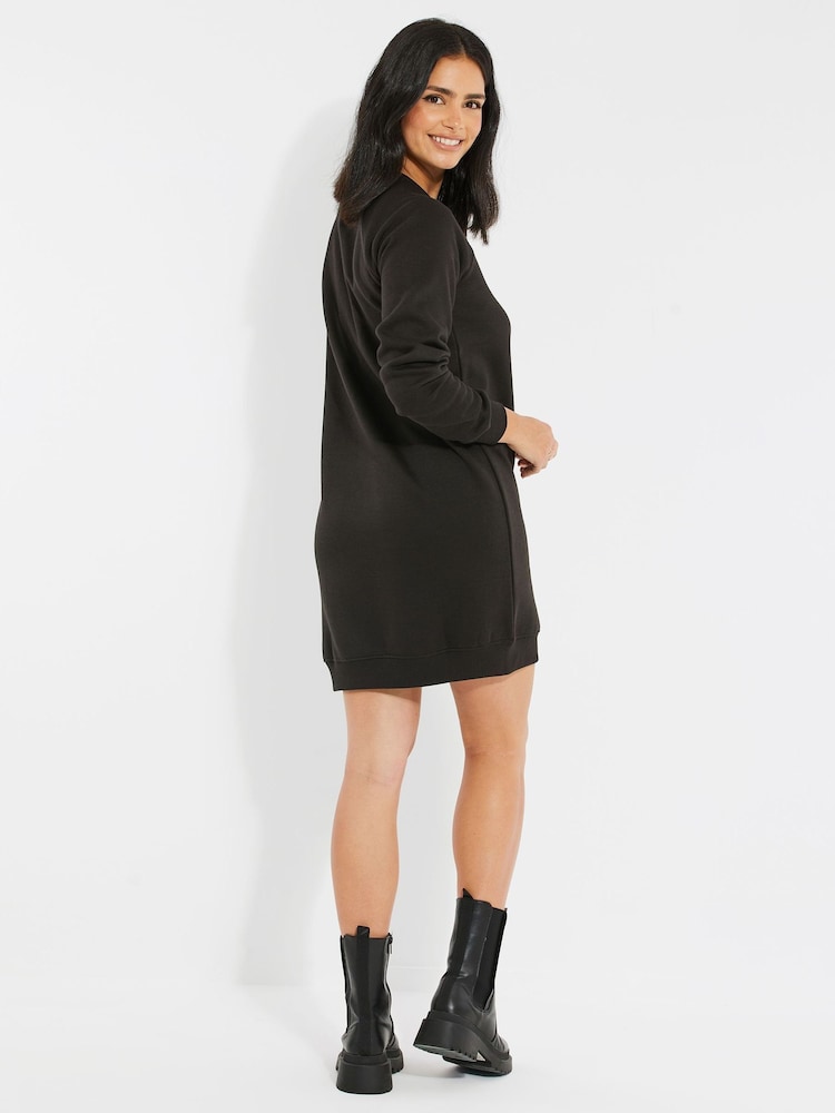 Threadbare Black Christmas Longline Sweatshirt - Image 2 of 5