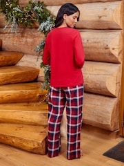 Threadbare Red 100% Cotton Long Sleeve Christmas Check Pyjama Set - Image 2 of 4