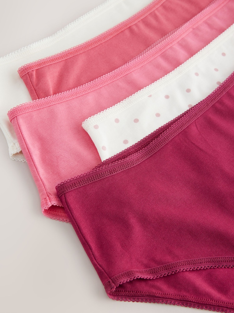 Berry Pink High Rise High Leg Rich Knickers 5 Pack - Image 8 of 8