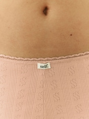 self. Pink Short Pointelle Knickers - Image 4 of 7