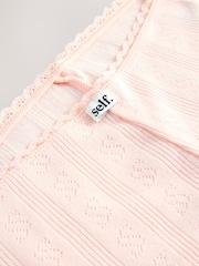 self. Pink Short Pointelle Knickers - Image 6 of 7