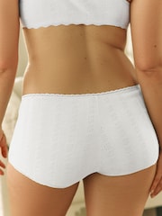 self. White Short Pointelle Knickers - Image 3 of 7