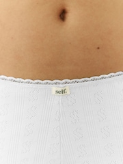 self. White Short Pointelle Knickers - Image 4 of 7
